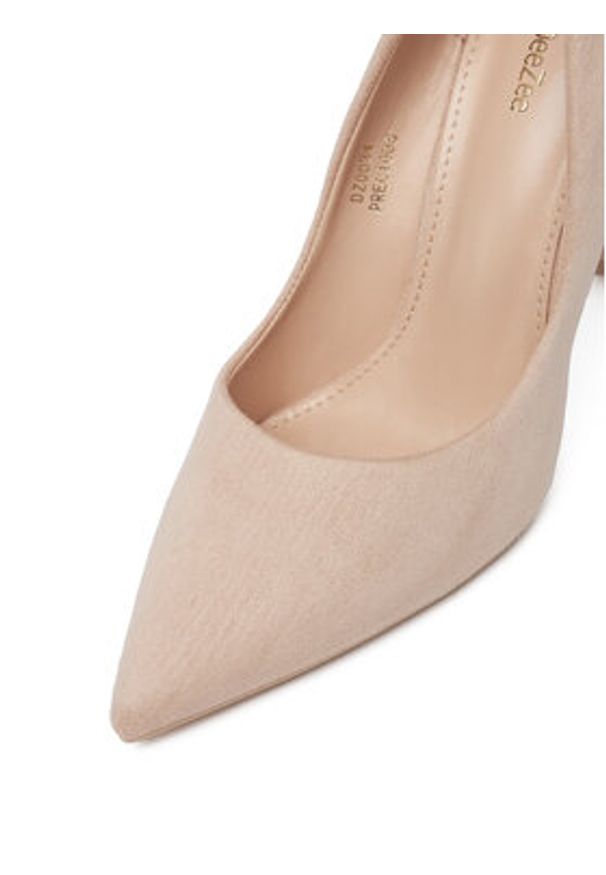 DeeZee Szpilki DZ0031 Beżowy. Kolor: beżowy. Materiał: materiał. Obcas: na szpilce