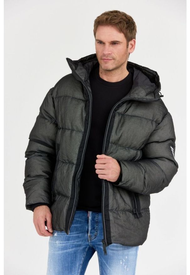 DSQUARED2 Puchowa kurtka męska balaclava puffer, Rozmiar 54. Kolor: czarny. Materiał: puch