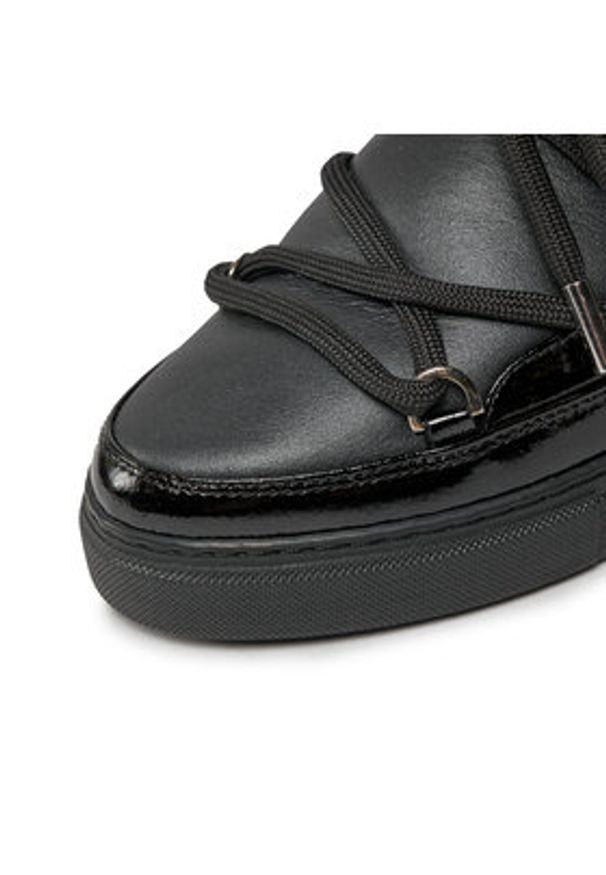 Inuikii Śniegowce Gloss Wedge 75203-007 Czarny. Kolor: czarny. Materiał: skóra