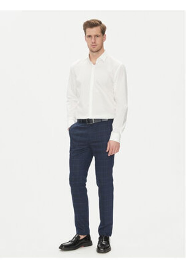 Hugo - HUGO Koszula Kenno 50539707 Biały Slim Fit. Kolor: biały. Materiał: bawełna
