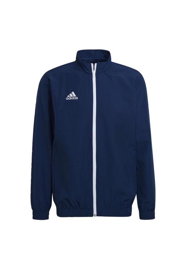 Adidas - Entrada 22 Presentation Jacket. Kolor: niebieski. Materiał: materiał, poliester. Sport: piłka nożna, fitness