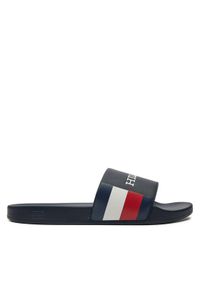 TOMMY HILFIGER - Tommy Hilfiger Klapki Rwb Pool Slide FM0FM05093 Granatowy. Kolor: niebieski. Materiał: skóra #1