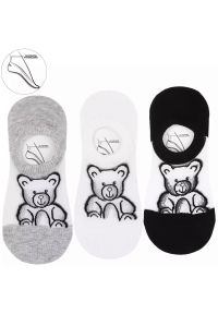 Damskie Stopki Moraj Misiu Mix Kolor 3 Pary. Kolor: biały. Materiał: materiał. Wzór: aplikacja #9