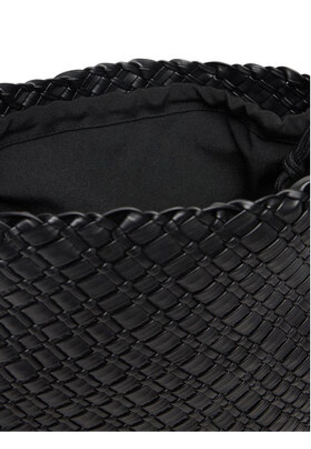 TOMMY HILFIGER - Tommy Hilfiger Torebka Th Braided Maxi Hobo AW0AW18161 Czarny. Kolor: czarny. Materiał: skórzane