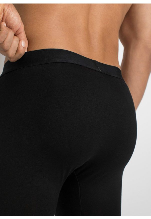 bonprix - Długie bokserki o dopasowanym fasonie z bawełną (7 par). Kolor: czarny. Materiał: bawełna. Długość: długie