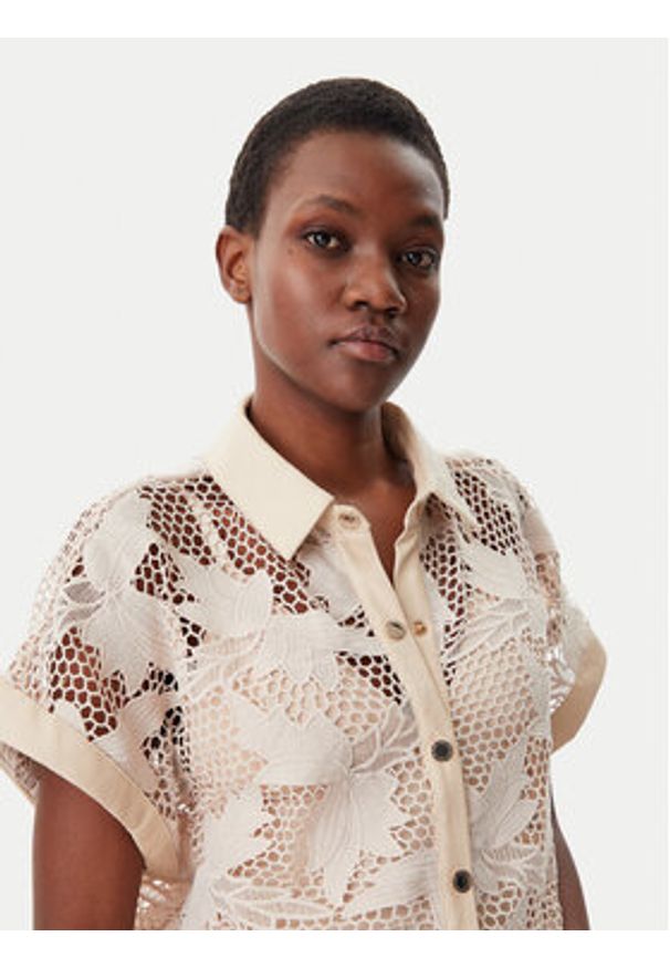 LOLA CASADEMUNT Koszula MS2515008 Écru Relaxed Fit. Kolor: kremowy. Materiał: syntetyk