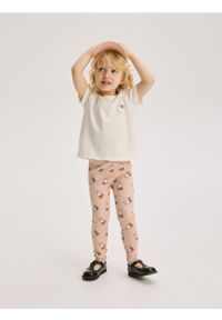 Reserved - Prążkowane legginsy Miffy - pastelowy róż. Kolor: różowy. Materiał: prążkowany
