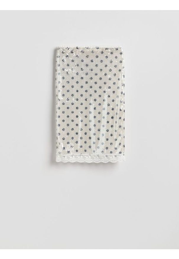 Reserved - Spódnica midi z cekinami - wielobarwny. Materiał: dzianina