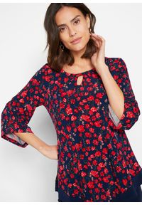 bonprix - Tunika shirtowa. Typ kołnierza: dekolt w serek. Kolor: niebieski. Styl: klasyczny #2