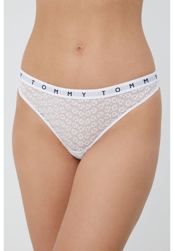 TOMMY HILFIGER - Tommy Hilfiger stringi (3-pack) z koronki. Materiał: koronka. Wzór: koronka