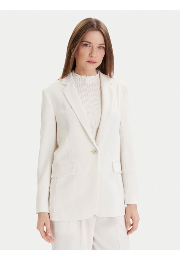 BOSS - Boss Marynarka Jocaluah 50490053 Écru Regular Fit. Materiał: syntetyk