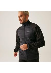 Kurtka turystyczna męska Regatta Clumber IV hybrydowa przejściowa. Typ kołnierza: kaptur. Kolor: czarny, niebieski. Materiał: puch, materiał. Sport: turystyka piesza #1