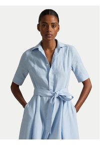 Polo Ralph Lauren Sukienka koszulowa 211969139001 Błękitny Regular Fit. Typ kołnierza: polo. Kolor: niebieski. Materiał: len. Typ sukienki: koszulowe #2