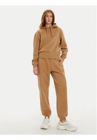 TOMMY HILFIGER - Tommy Hilfiger Spodnie dresowe Essential WW0WW45966 Beżowy Regular Fit. Kolor: beżowy. Materiał: bawełna #5