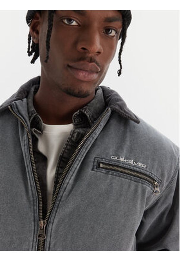 Quiksilver Kurtka jeansowa Shaper Pad Jacket EQYJK04174 Szary Regular Fit. Kolor: szary. Materiał: bawełna