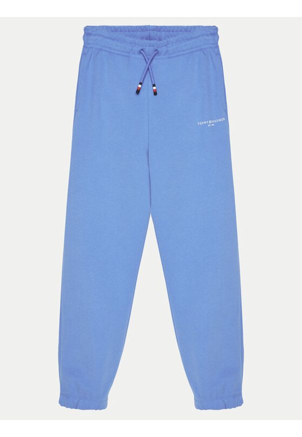 TOMMY HILFIGER - Tommy Hilfiger Spodnie dresowe KS0KS00596 Niebieski Regular Fit. Kolor: niebieski. Materiał: bawełna