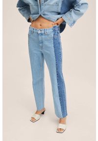 mango - Mango jeansy Vibeke damskie high waist. Stan: podwyższony. Kolor: niebieski