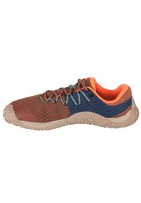Buty do biegania męskie, Merrell Trail Glove 7. Kolor: pomarańczowy, wielokolorowy, żółty, brązowy, niebieski. Materiał: guma, materiał, tkanina, syntetyk