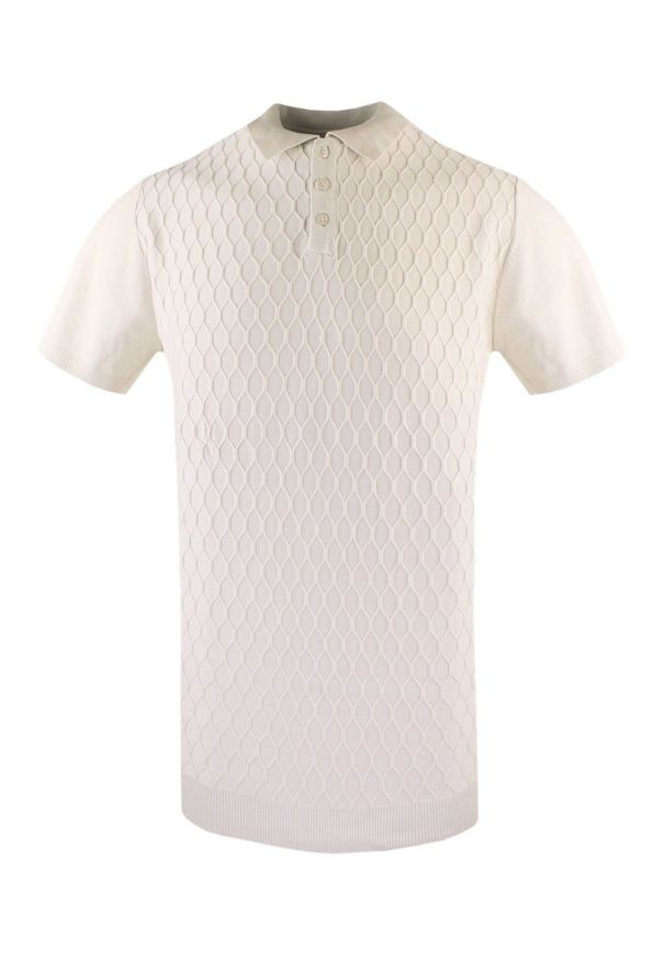 Dzianinowa, Męska Koszulka Polo - Brave Soul - Ecru. Okazja: na co dzień. Typ kołnierza: polo. Materiał: poliamid, wiskoza. Sezon: lato, wiosna. Styl: casual