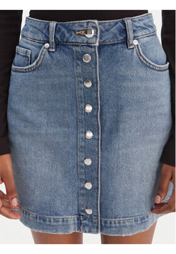 Hugo - HUGO Spódnica jeansowa Gilvie 50553182 Niebieski Regular Fit. Kolor: niebieski. Materiał: bawełna