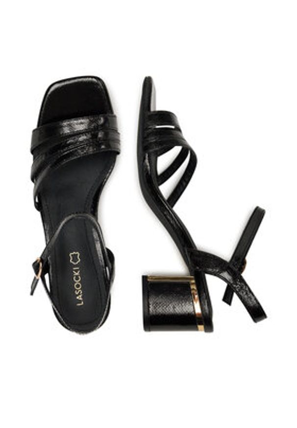 Lasocki Sandały HY6800-1 Czarny. Kolor: czarny. Materiał: lakier, skóra