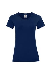 FRUIT OF THE LOOM - Koszulka Damska Z Bawełny Czesanej Iconic. Kolor: niebieski. Materiał: bawełna. Sport: turystyka piesza #1