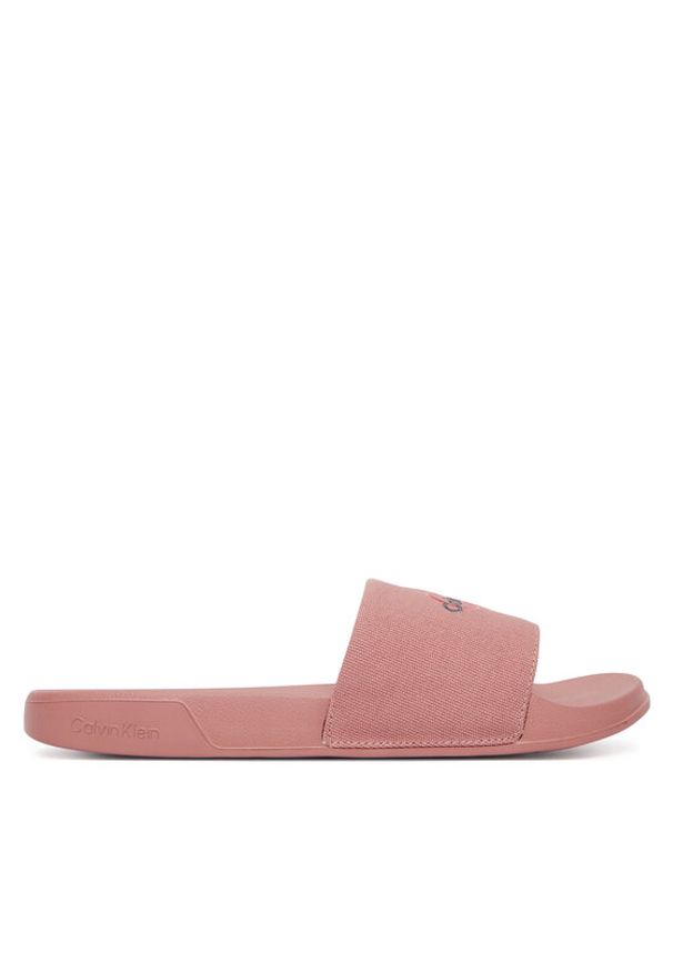 Calvin Klein Klapki Ess Slide Cv HW0HW02958 Różowy. Kolor: różowy. Materiał: materiał