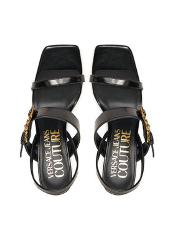 Versace Jeans Couture Sandały 79VA3S71 Czarny. Kolor: czarny. Materiał: skóra