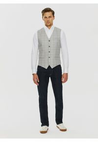 Pako Lorente - PAKO LORENTE – Szara kamizelka jednorzędowa w kratę. Kolor: szary #6