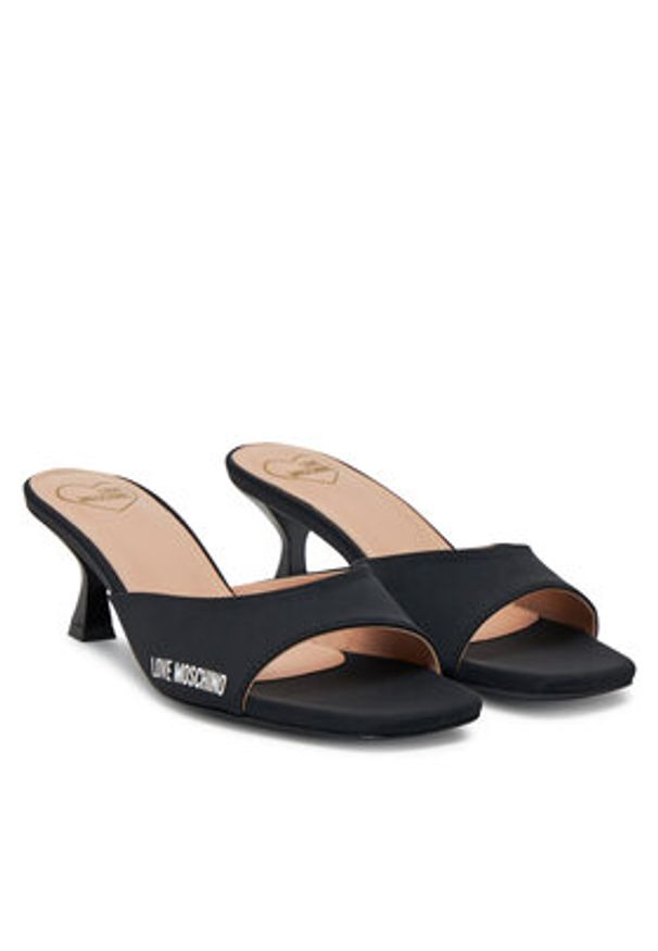 Love Moschino - LOVE MOSCHINO Klapki JA28045G0MIM0000 Czarny. Kolor: czarny. Materiał: materiał