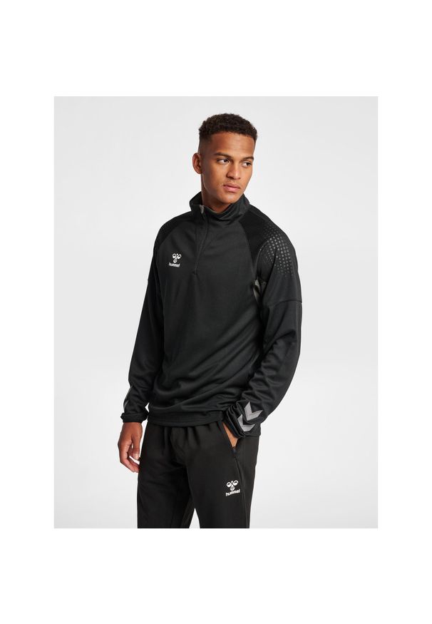 kurtka hmlpro half zip Hummel. Kolor: czarny. Materiał: polar, poliester. Sport: fitness
