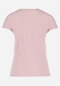 Born2be - Różowy Bawełniany T-shirt z Nadrukiem w Koty Ashanta. Kolor: różowy. Materiał: bawełna. Wzór: nadruk. Styl: klasyczny #7