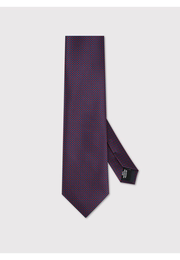 Pako Lorente - PAKO LORENTE – Krawat męski w bordowy wzór. Okazja: na spotkanie biznesowe. Kolor: czerwony. Materiał: poliester. Styl: biznesowy