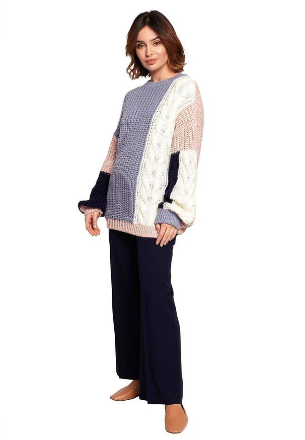 BE Knit - Oryginalny kolorowy sweter. Okazja: na co dzień. Materiał: akryl. Wzór: kolorowy. Styl: casual