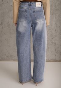 Renee - Niebieskie Jeansy High Waist Balloon z Bawełny z Asymetrycznym Zapięciem Myrea. Okazja: na co dzień. Stan: podwyższony. Kolor: niebieski. Styl: casual, street, sportowy, elegancki #4