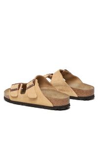 Birkenstock Klapki Arizona 1026174 Beżowy. Kolor: beżowy. Materiał: skóra, welur