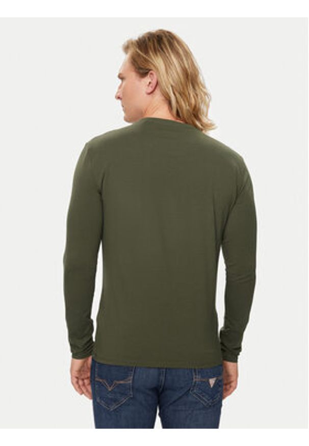 Guess Longsleeve M2YI28 J1314 Zielony Slim Fit. Kolor: zielony. Materiał: bawełna. Długość rękawa: długi rękaw