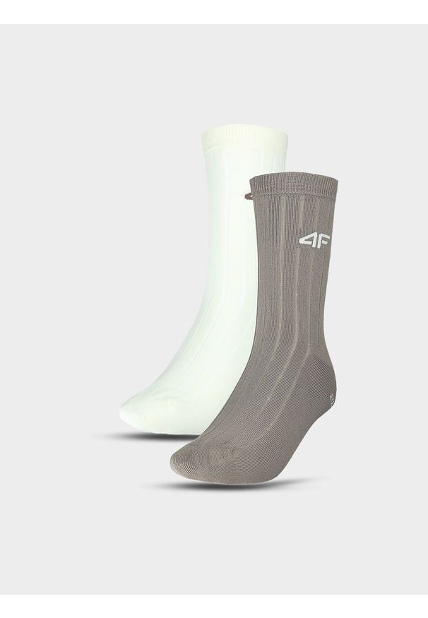 4f - 4F Skarpety casual do połowy łydki (2-pack) uniseks - multikolor 43-46. Kolor: wielokolorowy. Materiał: poliamid, materiał, włókno, bawełna, prążkowany