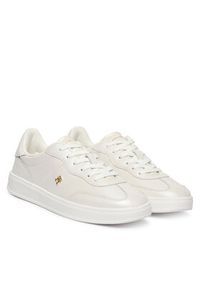 TOMMY HILFIGER - Tommy Hilfiger Sneakersy Th Heritage Shiny Sneaker FW0FW09179 Biały. Kolor: biały. Materiał: skóra #4