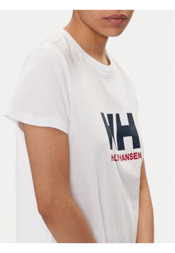 Helly Hansen T-Shirt W Hh Logo T-Shirt 2.0 34465 Biały Regular Fit. Kolor: biały. Materiał: bawełna