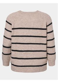 Zizzi Sweter M61257A Beżowy Regular Fit. Kolor: beżowy. Materiał: syntetyk #3