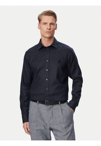 Karl Lagerfeld - KARL LAGERFELD Koszula 605084 562791 Granatowy Regular Fit. Typ kołnierza: dekolt w karo. Kolor: niebieski. Materiał: len #1