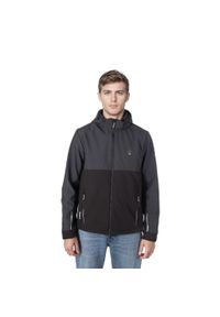 Aulp - Kurtka męska softshell z kapturem AULP TIAGO Wodoodporna Oddychająca. Typ kołnierza: kaptur. Kolor: szary. Materiał: softshell