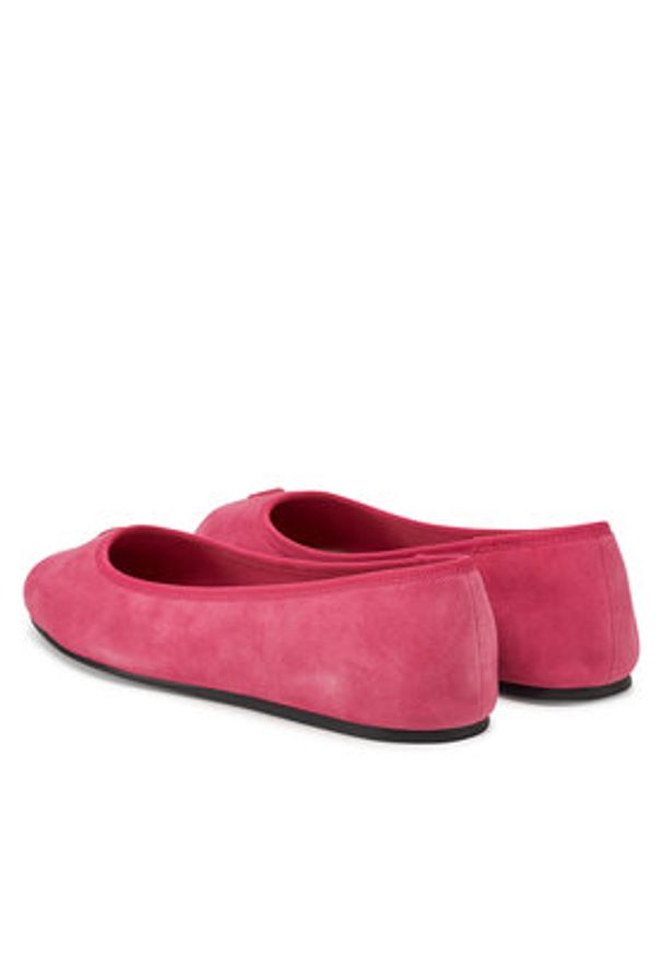 TOMMY HILFIGER - Tommy Hilfiger Baleriny Th Hardware Suede Ballerina FW0FW08655 Różowy. Kolor: różowy. Materiał: zamsz, skóra
