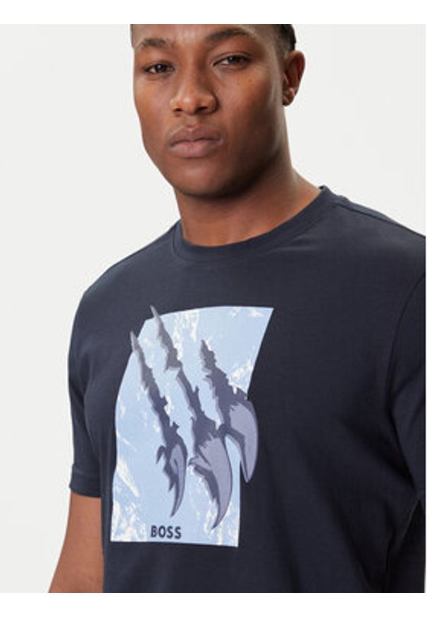 BOSS T-Shirt Te_Animali 50546362 Granatowy Regular Fit. Kolor: niebieski. Materiał: bawełna