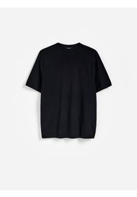 Reserved - Sweter z krótkim rękawem - czarny. Kolor: czarny. Materiał: wiskoza, dzianina. Długość rękawa: krótki rękaw. Długość: krótkie