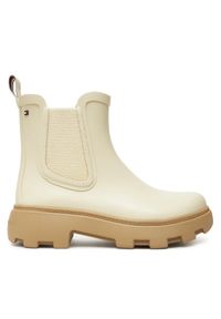 TOMMY HILFIGER - Tommy Hilfiger Kalosze Rubber Flag Cleated FW0FW08637 Beżowy. Kolor: beżowy. Materiał: guma