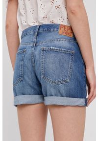 Pepe Jeans Szorty jeansowe damskie gładkie medium waist. Okazja: na co dzień. Kolor: niebieski. Materiał: tkanina. Wzór: gładki. Styl: casual #4