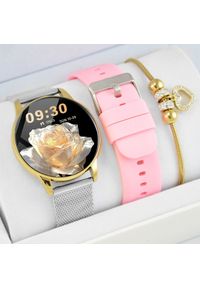 Smartwatch Rubicon Zestaw damski Smartwatch Asturia + bransoletka złota. Rodzaj zegarka: smartwatch. Kolor: złoty #1