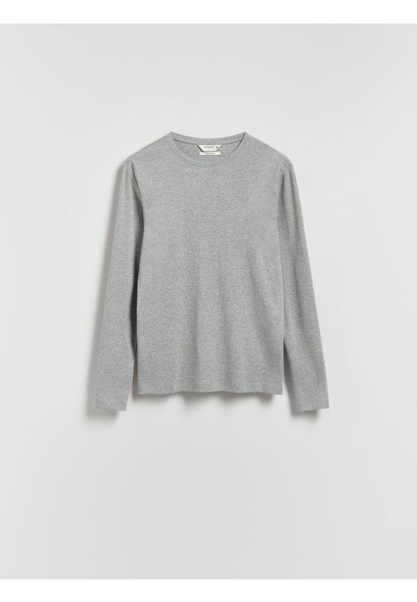 Reserved - Longsleeve super slim fit - szary. Kolor: szary. Materiał: włókno, bawełna. Długość rękawa: długi rękaw